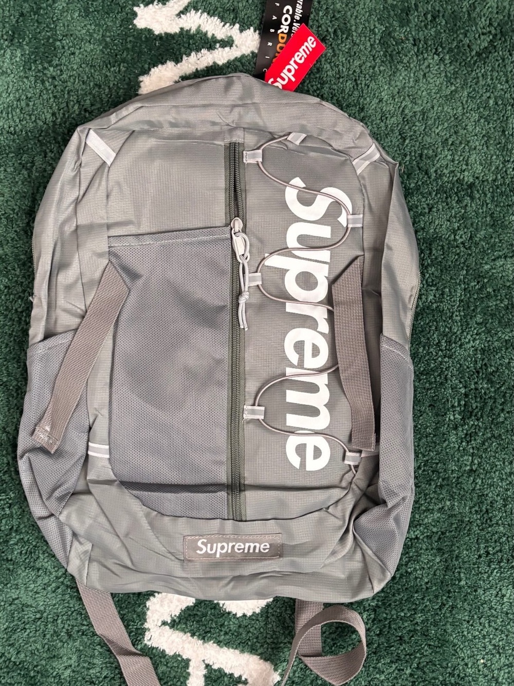 Supreme Gray Backpack with White Logo